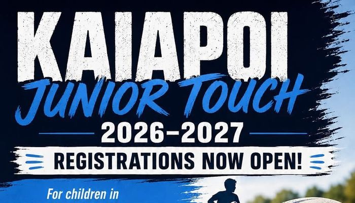 Kaiapoi Junior Touch 2026–2027 Registrations Open