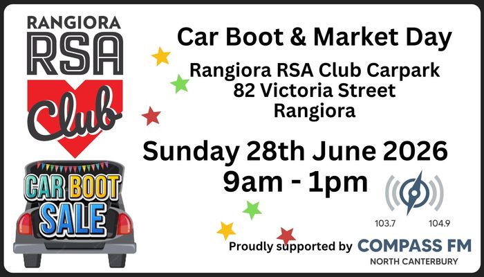 Rangiora RSA Club Car Boot & Market Day